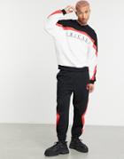 Asos Design Coordinating Oversized Sweatpants With Color Block 'chicago' Print In Vintage Wash-black