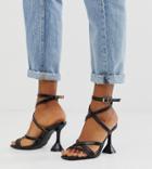 Z Code Z Exclusive Aleta Black Croc Strappy Sandals With Statement Heel