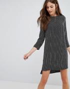 Sisley Stripe Shift Dress - Black