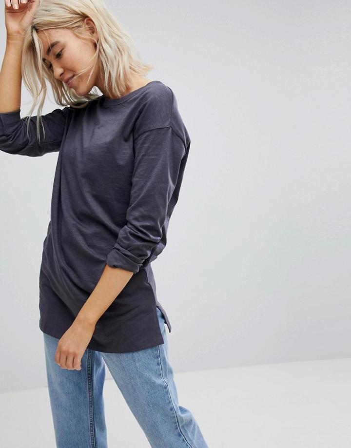 New Look Organic Long Sleeve Tunic Tee - Gray
