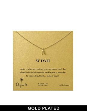 Dogeared Gold Teeny Wishbone Necklace - Gold