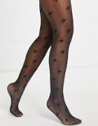 Skinnydip Tights In Black With Lightning Bolt Print-multi