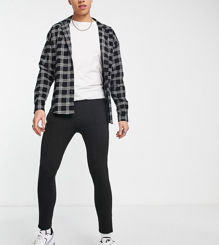 Soul Star Tall Tapered Pin Tuck Sweatpants In Black