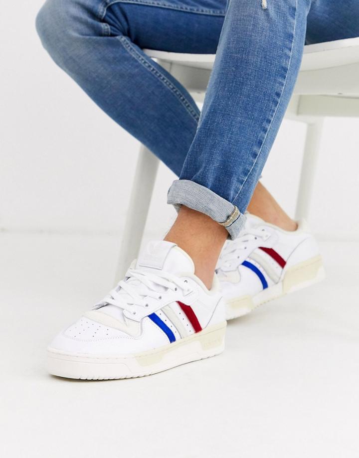 Adidas Originals Rivalry Low Sneakers With Faux Pony Hair 3 Stripes-white