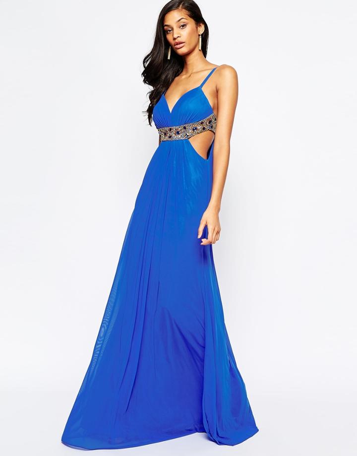 Forever Unique Kirsty Maxi Dress With Embellishment - Blue