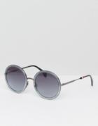 Tommy Hilfiger Round Sunglasses In Gray - Gray