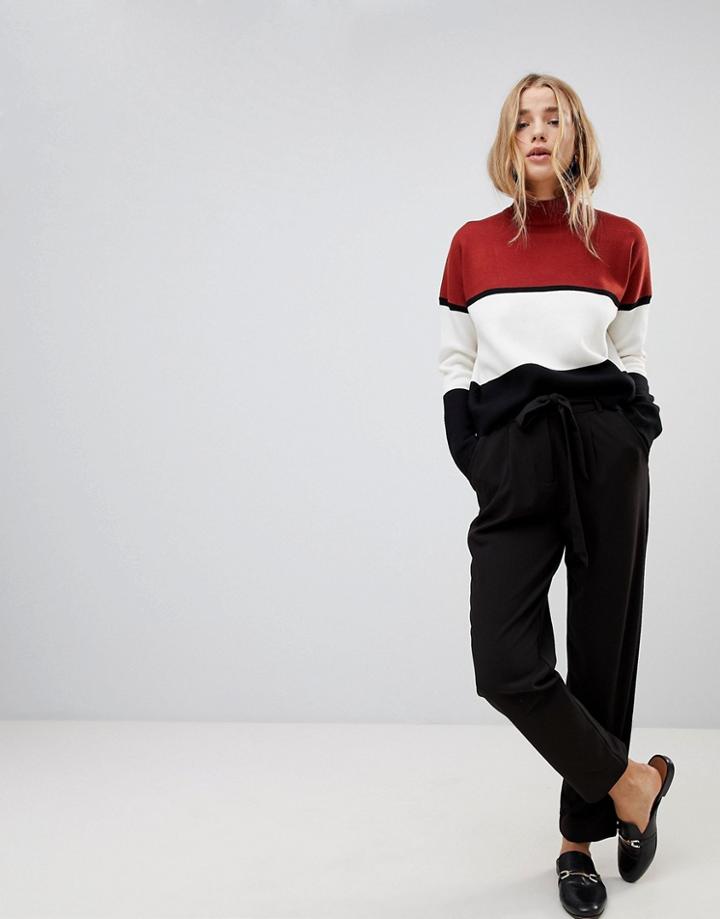 Only Michelle Belted Straight Pants - Black