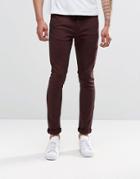 Asos Super Skinny Jeans In Dark Brown - Brown