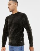 Threadbare Chenille Knitted Sweater - Brown
