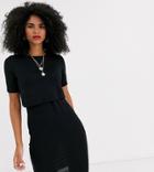 New Look Maternity Nursing Double Layer Dress In Black
