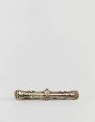 Asos Design Tie Bar With Crown Sovereign In Gold - Gold