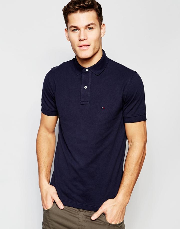 Tommy Hilfiger Polo In Slim Fit In Navy - Navy