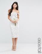Asos Tall Wedding Jacquard Midi Pencil Dress - Multi