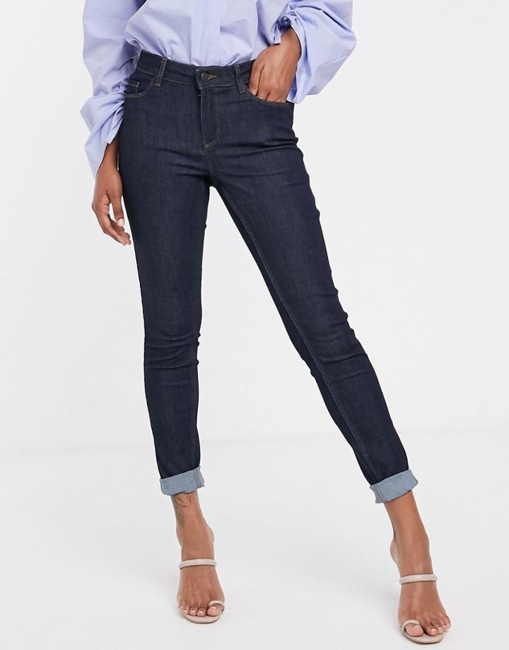 Vero Moda Skinny Shape Up Jeans In Dark Blue - Blue