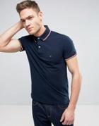 Tommy Hilfiger Tipped Pique Polo Slim Fit In Navy - Navy