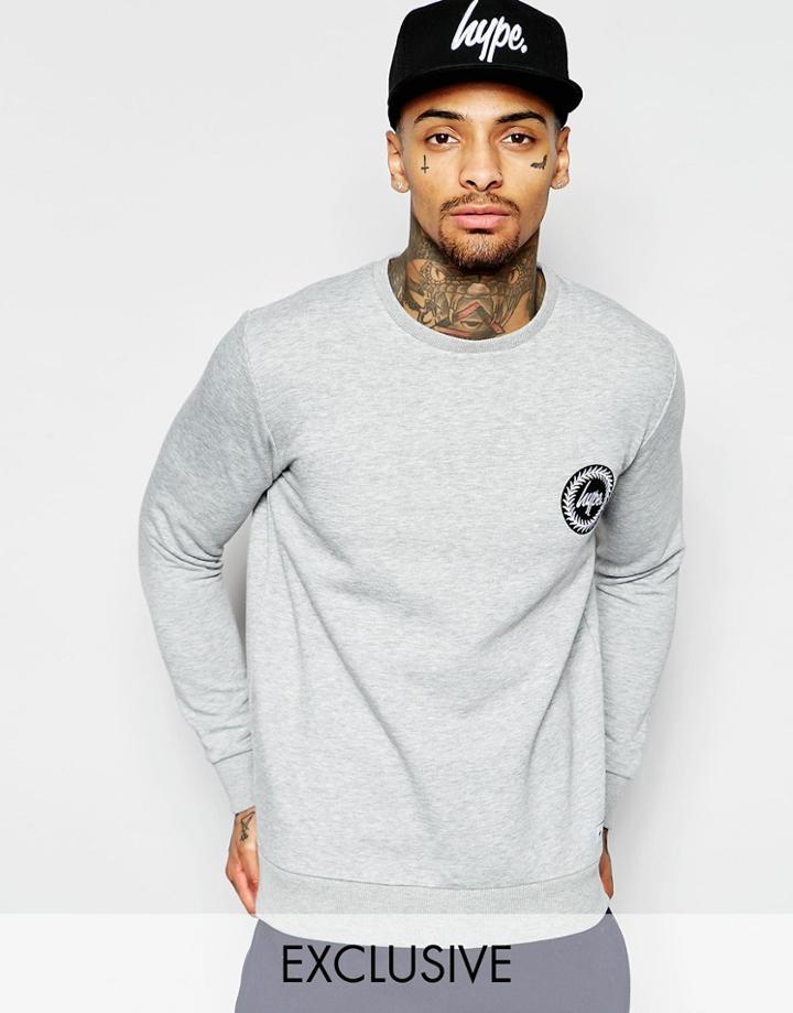 Hype Sweatshirt With Crest Logo - Gray