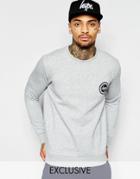 Hype Sweatshirt With Crest Logo - Gray