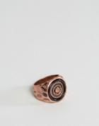 Asos Signet Ring In Rose Gold With Circle Design - Gold