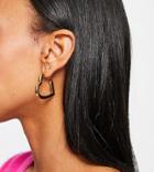 Asos Design 14k Gold Plated Hoop Earrings In Heart Design