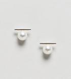Kingsley Ryan Sterling Silver Pearl Detail Stud Earrings - Silver