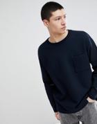 Weekday Hopper Structure Long Sleeve T-shirt - Blue