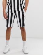 Mennace Two-piece Shorts In Black Stripe - Black
