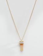 Asos Whistle Pendant Necklace In Gold - Gold