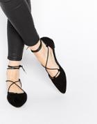 Truffle Collection Nicky Ghillie Lace Flat Shoes - Black Mf