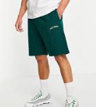 Collusion Oversized Varsity Shorts In Green Set