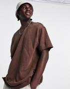 Bershka Oversized T-shirt In Brown