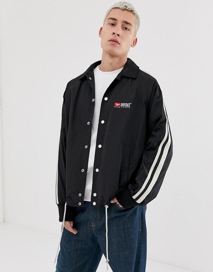 Diesel J-akito Taped Sleeve Logo Jacket In Black