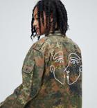 Reclaimed Vintage Revived Cropped Camo Jacket With Faces Print - Green