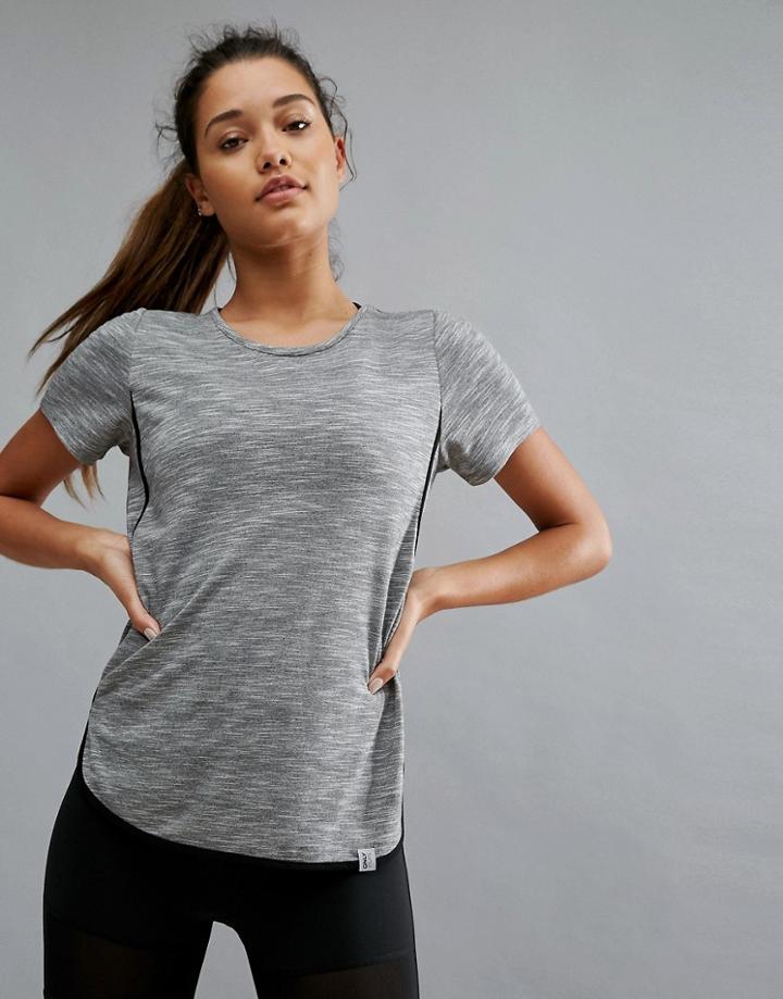 Only Play Dip Curved Hem Training T-shirt - Gray