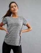 Only Play Dip Curved Hem Training T-shirt - Gray