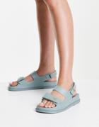 River Island Sporty Footbed Sandal In Mint Green