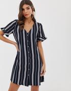 Vila Stripe Button Through Shift Dress - Multi