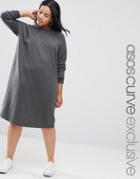 Asos Curve Oversized Sweat Dress - Gray