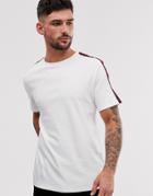 River Island T-shirt In White With Greek Taping