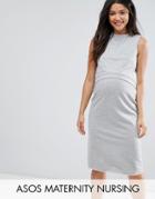 Asos Maternity Nursing Double Layer Sweat Dress - Gray