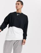 Asos Design Oversized Cropped Long Sleeve T-shirt In Black