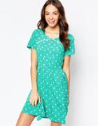Yumi Dotty Dress - Green