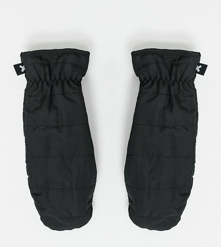 Collusion Padded Mittens In Nylon-black