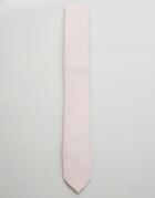Asos Slim Tie With Texture In Light Pink - Pink
