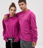 Collusion Unisex Long Sleeve T-shirt In Pink - Pink