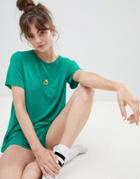 Adolescent Clothing Embroidered Avocado T-shirt And Shorts Pyjama Set - Green
