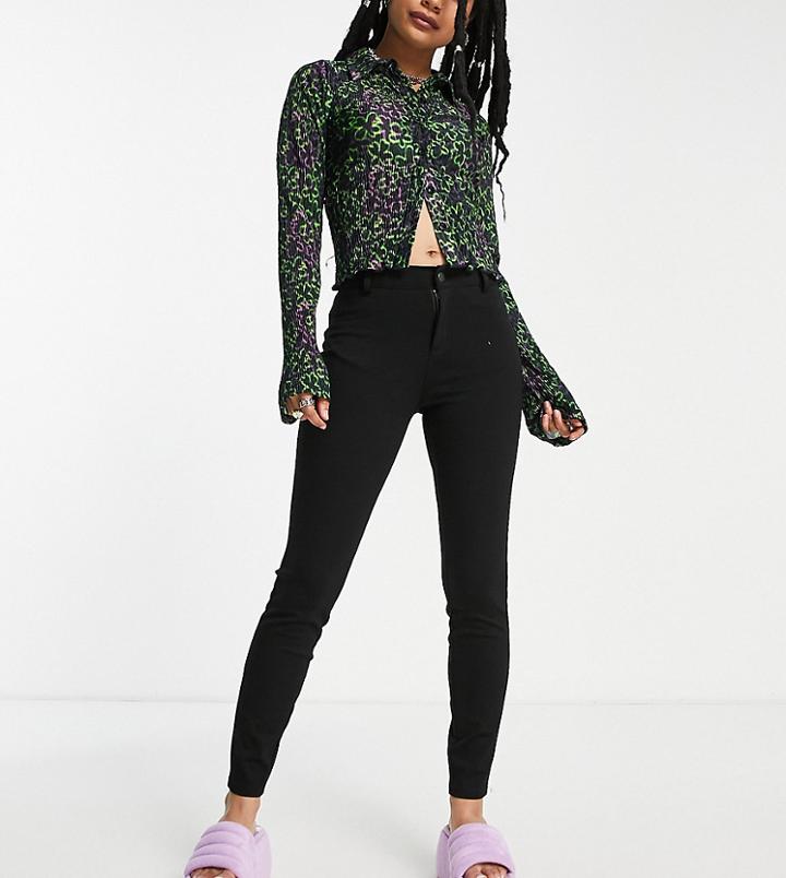 Noisy May Petite Callie Ponte Pants In Black