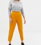 Asos Design Petite Tapered Pants In Mustard - Yellow