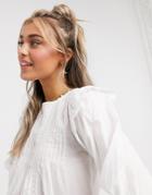New Look Broderie Detail Blouse In White
