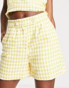 Unique21 Tweed High Waist Shorts In Yellow - Part Of A Set