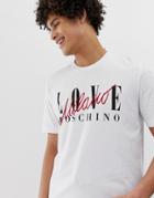 Love Moschino Retro Embroidered Logo T-shirt - White